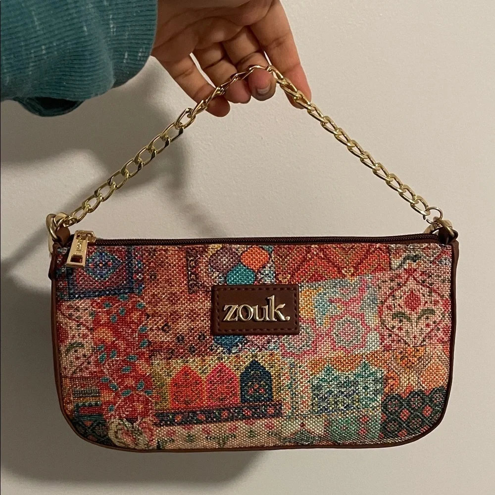 Multicolor Women's Bag with Chain Detail